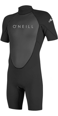 2025 O'Neill Heren Reactor II 2mm Rug Ritssluiting Shorty Wetsuit 5041 - Black