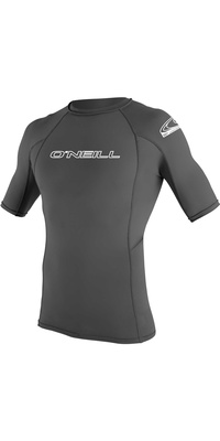 2025 ONeill Basic Skins Short Sleeve Crew Rash Vest 3341 - Graphite