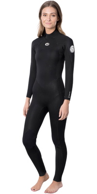 Rip Curl Dames Freelite 4/3mm Rug Ritssluiting Wetsuit 119WFS - Black