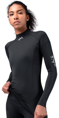 Zhik Dames Eco Spandex UPF50+ Top Long Sleeve Lycra Vest DTP-0063-W-BLK - Black