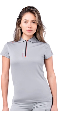 Zhik Dames UVactive UPF50+ Short Sleeve Zip Sports Polo ATP-0085-W-GRY - Grey