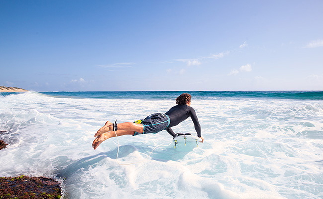 surfer in rashguard