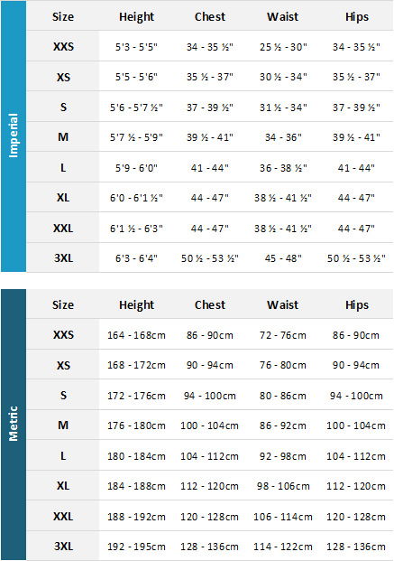 Helly hansen sizing chart best sale