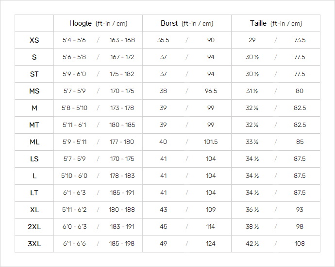 C-Skins Mens Wetsuit Future Fit 23 Mens Matentabel