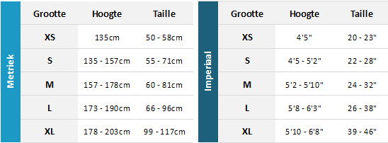Dryrobe Advance 19 0 Matentabel