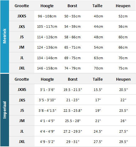 Saltskin Junior Wetsuits 19 0 Matentabel