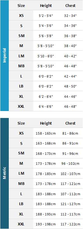 Typhoon Mens Drysuits 19 Mens Matentabel